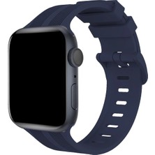 Uravas Store Mey Ithalat®   Watch 38MM KR408 Çizgili Silikon Kordon - Lacivert
