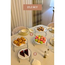 Edora Home 2’li Set Mat Gümüş Ikili Büyük Boy Sunumluk Ikili Küçük Boy Sunumluk Mutfak Seti