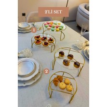Edora Home 2’li Set Parlak Altın Ikili Büyük Boy Sunumluk Ikili Küçük Boy Sunumluk Mutfak Seti