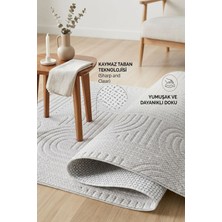Raschel Carpet Premium Bohem Yıkanabilir Leke Tutmaz Modern Sisal Açık Gri Özel Seri Kaymaz Taban Halı Yolluk