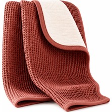 Dreamline OEKO-TEX Sertifikalı %100 Pamuk Waffle Bebek Battaniyesi, Hipoalerjenik 0-4 Yaş Uygun Petek Dokulu Özyapı, Kiremit, 75x100 cm
