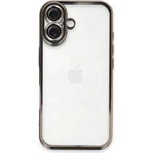 Magicool Iphone 16 Kılıf Razer Lensli Silikon - Titanyum Gri