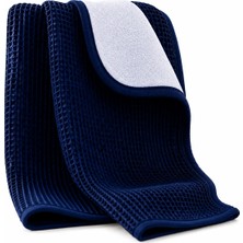 Dreamline OEKO-TEX Sertifikalı %100 Pamuk Waffle Bebek Battaniyesi, Hipoalerjenik 0-4 Yaş Uygun Petek Dokulu Özyapı, Mavi, 75x100 cm