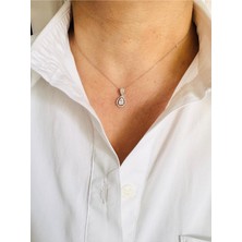 Devi Fashion Çelik Silver Renkli Damla Kolye 45 cm