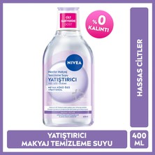 NIVEA Yatıştırıcı Micellar Makyaj Temizleme Suyu 400ml, Yüz Göz ve Dudak, Kızarıklık Karşıtı, Hassas Ciltlere Özel, SPF Filtresini Çıkarır