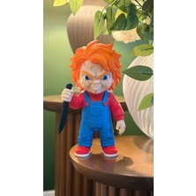 Printlabtr Chucky Figür Dekoratif Koleksiyon Biblosu 25 cm – Korku Temalı 3D Tasarım Oyuncak Figür