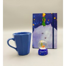 As Gift Küçük Prens Temalı Defter & Mavi Kupa & Küçük Prens Kar Küresi Hediye Seti