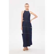 Berrin Kadın Indigo Elbise 124Y050A5111-INDIGO