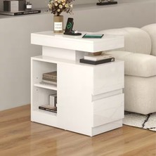 Sare Trade Hernest Çok Amaçlı Yan Sehpa | Raflı ve Bölmelı Modern Komodın 60X32X62 cm
