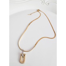 Devi Fashion Çelik Gold Kolye 41 cm