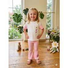 Lolipop Kids Store Kız Çocuk Çiçekli Sırt Detaylı Taytlı Yazlık Alt Üst Takım