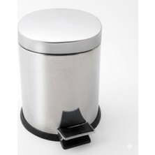 ŞEYLİŞEYLER Şeylişeyler - Paslanmaz Krom Pedallı Çöp Kovası 8 Litre - Parlak Metal Banyo ve Mutfak Tipi Çöp Kovası 3 Adet