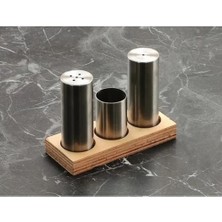 Esonez Boru Model Tuzluk Biberlik ve Kürdanlık Seti 3'lü