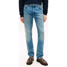Tommy Hilfiger Erkek Straight Fit Geniş Paçalı Pamuklu Denim Mavi Jeans MW0MW42318-1BE