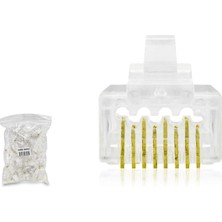 sbodurhome Cat6 Konnektör Ez RJ45 Delikli 100LÜ Paket Şeffaf HDX5063