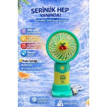 Zümrüt Kırtasiye Mini Taşınabilir Sessiz El Fanı 3 Hız Ayarlı Mini El Pervanesi Soğutucu-Vantilatör