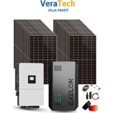 Tsm Veratech 15KW Villa Solar Paketi - 600W Topcon Half Cut Güneş Paneli, 15KW Hibrit Inverter, 15KW Lityum Batarya