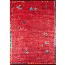 Pera Halı Kiremit Kırmızı Geometrik Desenli Uşak Kilim Halı  - 1128OU
