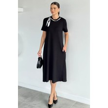 Gülseli Kadın Fular Aksesuarlı Elbise P-00021662
