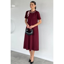 Gülseli Kadın Fular Aksesuarlı Elbise P-00021662