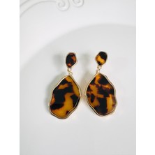 Devi Fashion Leopar Damla Küpe  6 cm