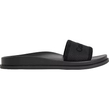 Calvin Klein Kadın Deri Ck Desenli Rahat Taban Siyah Terlik HW0HW02887-0GJ