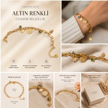 Kase Jewelry Altın renkli, paslanmaz çelik, charm bileklik