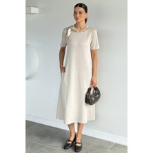 Gülseli Kadın Fular Aksesuarlı Elbise P-00021662