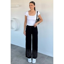 Gülseli Kadın Modal Kumaş Taşlı Palazzo Pantolon P-00021724