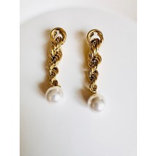 Devi Fashion Burgu Inci Küpe 9 cm
