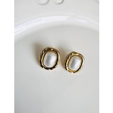 Devi Fashion Vintage Dörtgen Inci Küpe  2 cm