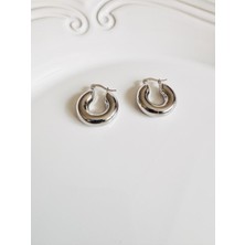 Devi Fashion Silver Bombeli Vintage Halka Küpe 3 cm