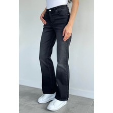 Gülseli Kadın Likralı Bol Paça Rahat Jean Kot Pantolon P-00021661