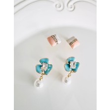 Devi Fashion Çiçek 2’li Gold Küpe Set