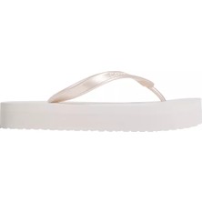 Calvin Klein Kadın Rahat Taban Deri Ck Desen Günlük Kullanım Gri Terlik HW0HW03120-PE6