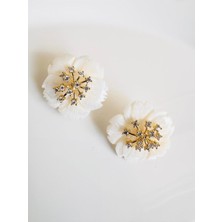 Devi Fashion Ikili Kullanılan Doğal Taş Çiçek Küpe 3 cm