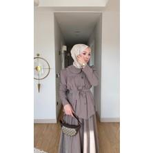 Trendparis Retro Yaka Kuşaklı Ikili Takım