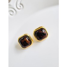Devi Fashion Leopar Kare Küpe 2 cm