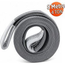 Badem10 Sapan Polyester Spanzet 4 Ton 8 Metre Gri Sağlam Yük Kaldırma Taşıma Indirme Esnek Halat Polyester