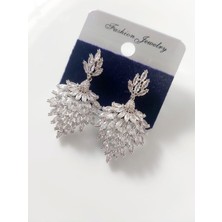 Devi Fashion Kristal Taşlı Abiye Damla Küpe