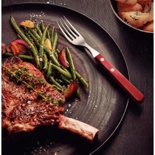 Pinkev Tramontina 6 Kişilik Polywood Saplı Steak Biftek Et Çatal Seti