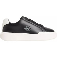 Calvin Klein Kadın Bağcıklı Rahat Taban Logo Detaylı Deri Günlük Siyah Sneaker YW0YW01947-06W