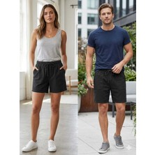 Rog Unisex %100 Pamuk Hambez Doğal Şort - Rahat ve Nefes Alan Tasarım - Bohem Stil
