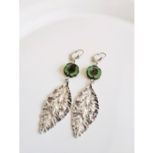 Devi Fashion Çiçek Doğal Taş Yaprak Küpe 8 cm