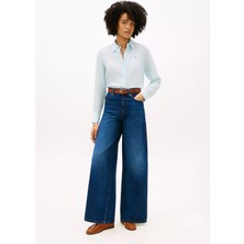 Tommy Hilfiger Kadın Loose Fit Geniş Paçalı Denim Lacivert Jeans WW0WW48567-1BJ