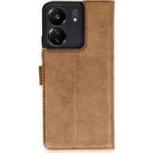 Mudanis Xiaomi Redmi 13C Kılıf Trend S Plus Kapaklı Kılıf - Taba