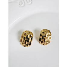 Devi Fashion Çelik Bombeli Küpe  3 cm