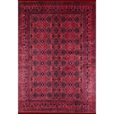 Pera Halı Kırmızı Geleneksel Etnik Baklava Desenli Otantik Halı - 1132OU