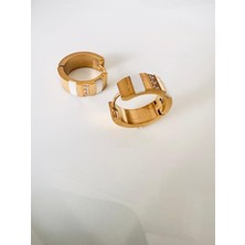 Devi Fashion Çelik Sedef Halka Küpe 2 cm