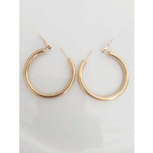 Devi Fashion Çelik Halka Gold Küpe
